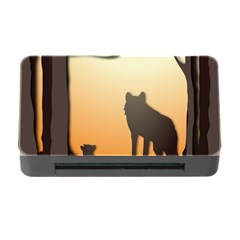 Vectors Painting Wolves Nature Forest Memory Card Reader With Cf by Amaryn4rt