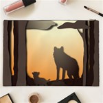 Vectors Painting Wolves Nature Forest Cosmetic Bag (XXL) Back