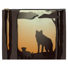 Vectors Painting Wolves Nature Forest Cosmetic Bag (xxxl) by Amaryn4rt