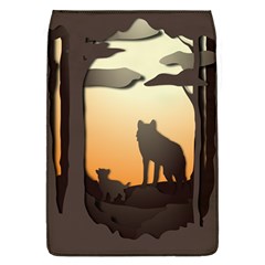 Vectors Painting Wolves Nature Forest Removable Flap Cover (l) by Amaryn4rt