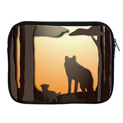 Vectors Painting Wolves Nature Forest Apple Ipad 2/3/4 Zipper Cases by Amaryn4rt