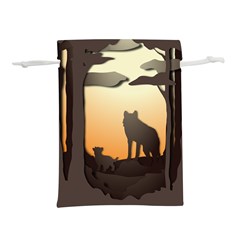 Vectors Painting Wolves Nature Forest Lightweight Drawstring Pouch (l) by Amaryn4rt