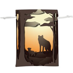 Vectors Painting Wolves Nature Forest  Lightweight Drawstring Pouch (xl) by Amaryn4rt