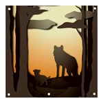 Vectors Painting Wolves Nature Forest Banner and Sign 3  x 3  Front