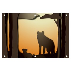 Vectors Painting Wolves Nature Forest Banner And Sign 6  X 4 