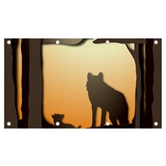 Vectors Painting Wolves Nature Forest Banner And Sign 7  X 4  by Amaryn4rt