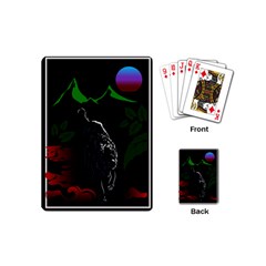 Nature Night Foliage Mountains Playing Cards Single Design (mini)