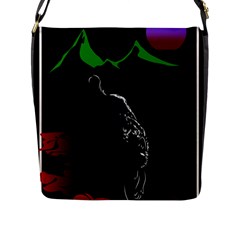 Nature Night Foliage Mountains Flap Closure Messenger Bag (l) by Amaryn4rt