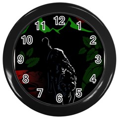 Nature Night Foliage Mountains Wall Clock (black)