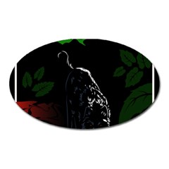 Nature Night Foliage Mountains Oval Magnet by Amaryn4rt