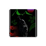 Nature Night Foliage Mountains Square Magnet Front