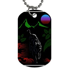 Nature Night Foliage Mountains Dog Tag (two Sides) by Amaryn4rt