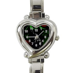 Nature Night Foliage Mountains Heart Italian Charm Watch by Amaryn4rt