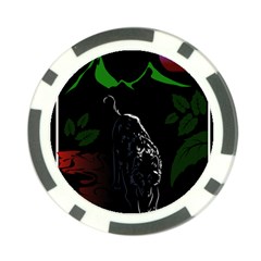 Nature Night Foliage Mountains Poker Chip Card Guard by Amaryn4rt