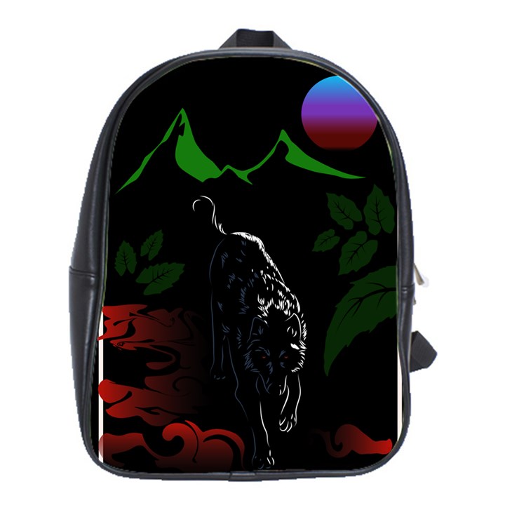 Nature Night Foliage Mountains School Bag (Large)