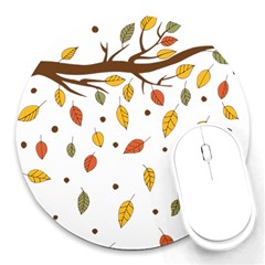 Autumn Isolated Blade Branch Round Mousepads by Amaryn4rt