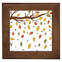 Autumn Isolated Blade Branch Framed Tile by Amaryn4rt