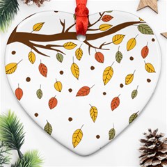 Autumn Isolated Blade Branch Ornament (heart) by Amaryn4rt