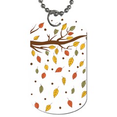 Autumn Isolated Blade Branch Dog Tag (two Sides) by Amaryn4rt