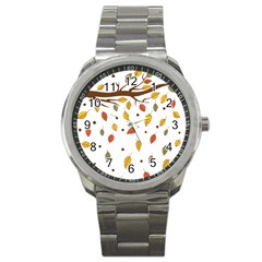 Autumn Isolated Blade Branch Sport Metal Watch by Amaryn4rt