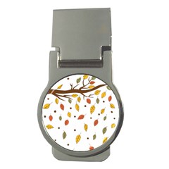 Autumn Isolated Blade Branch Money Clips (round)  by Amaryn4rt