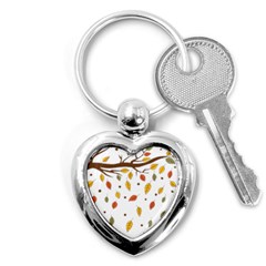 Autumn Isolated Blade Branch Key Chain (heart) by Amaryn4rt