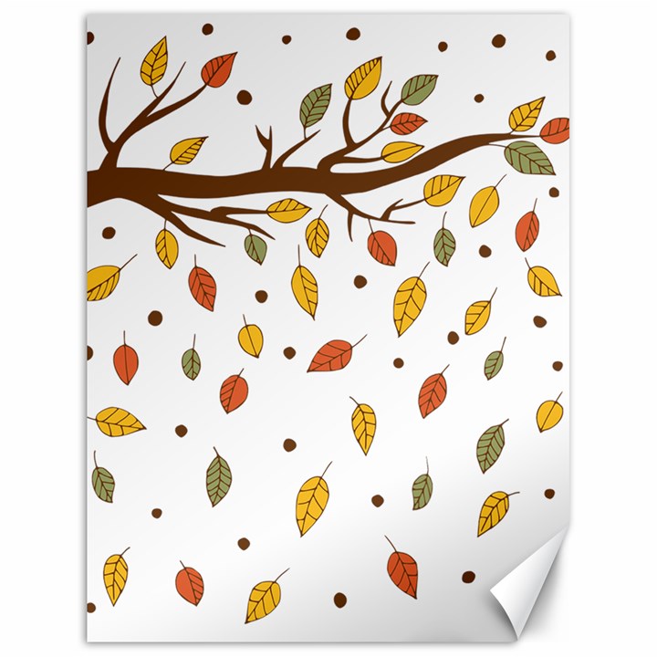 Autumn Isolated Blade Branch Canvas 18  x 24 