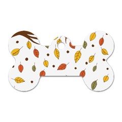 Autumn Isolated Blade Branch Dog Tag Bone (one Side) by Amaryn4rt