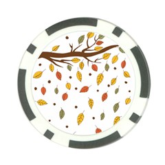 Autumn Isolated Blade Branch Poker Chip Card Guard by Amaryn4rt