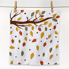 Autumn Isolated Blade Branch Face Towel by Amaryn4rt