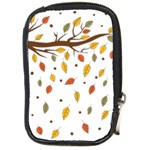 Autumn Isolated Blade Branch Compact Camera Leather Case Front