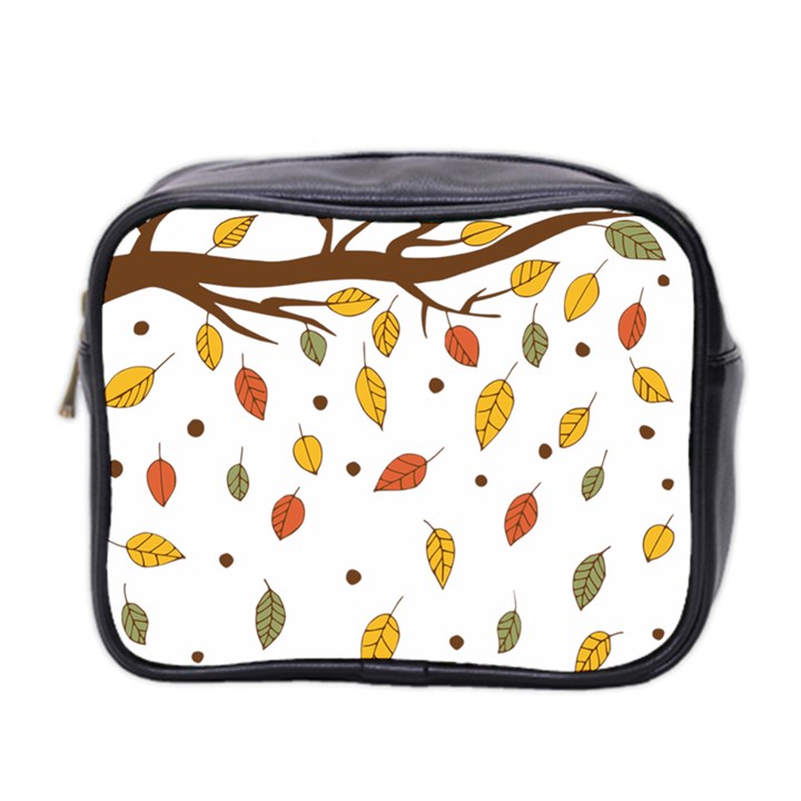 Autumn Isolated Blade Branch Mini Toiletries Bag (Two Sides)