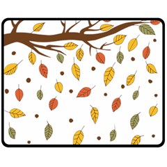 Autumn Isolated Blade Branch Fleece Blanket (medium) 