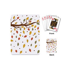 Autumn Isolated Blade Branch Playing Cards Single Design (mini)