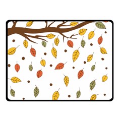 Autumn Isolated Blade Branch Double Sided Fleece Blanket (small)  by Amaryn4rt