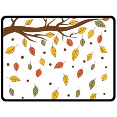 Autumn Isolated Blade Branch Double Sided Fleece Blanket (large)  by Amaryn4rt