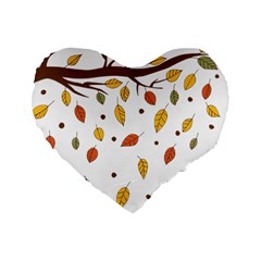 Autumn Isolated Blade Branch Standard 16  Premium Heart Shape Cushions by Amaryn4rt