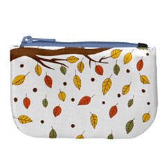 Autumn Isolated Blade Branch Large Coin Purse by Amaryn4rt