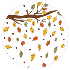 Autumn Isolated Blade Branch Round Trivet by Amaryn4rt