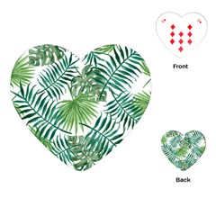 Leaves Background Wallpaper Pattern Playing Cards Single Design (heart) by Amaryn4rt