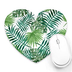 Leaves Background Wallpaper Pattern Heart Mousepads by Amaryn4rt