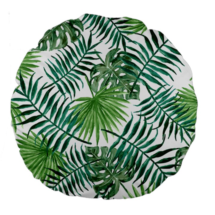 Leaves Background Wallpaper Pattern Large 18  Premium Round Cushions