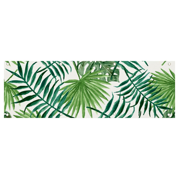 Leaves Background Wallpaper Pattern Banner and Sign 9  x 3 