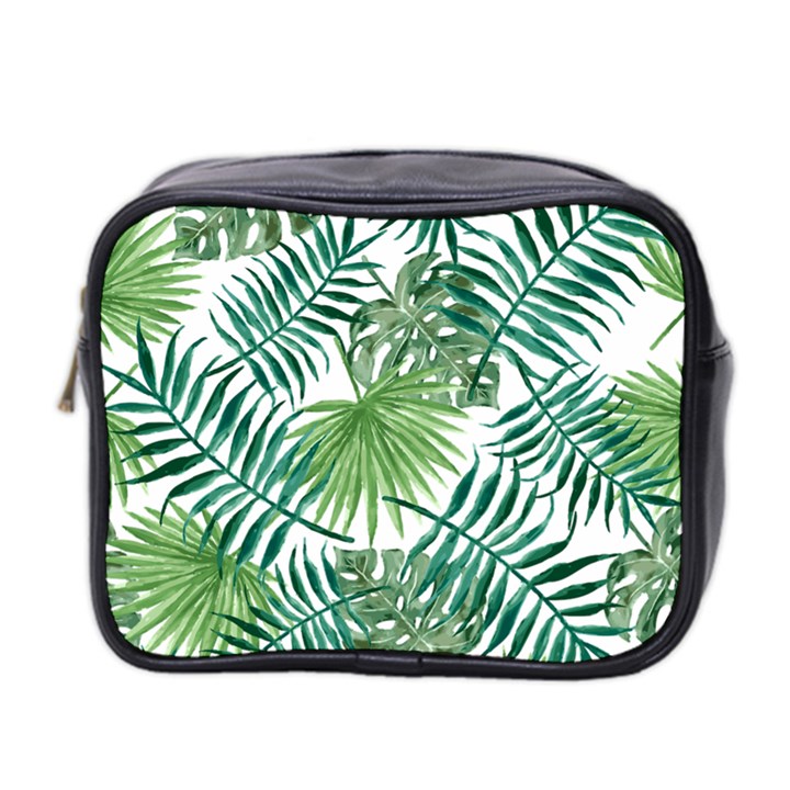 Leaves Background Wallpaper Pattern Mini Toiletries Bag (Two Sides)