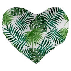 Leaves Background Wallpaper Pattern Large 19  Premium Heart Shape Cushions by Amaryn4rt