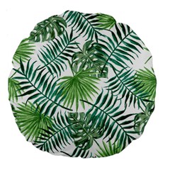 Leaves Background Wallpaper Pattern Large 18  Premium Flano Round Cushions by Amaryn4rt