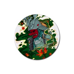 Armor Japan Maple Leaves Samurai Rubber Coaster (round) by Amaryn4rt