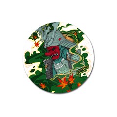 Armor Japan Maple Leaves Samurai Magnet 3  (round) by Amaryn4rt