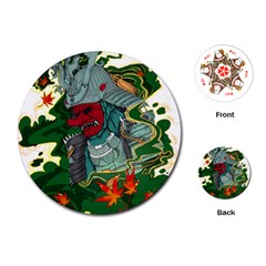 Armor Japan Maple Leaves Samurai Playing Cards Single Design (round) by Amaryn4rt