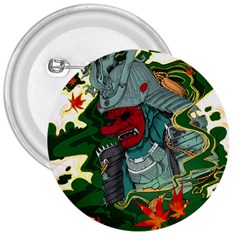 Armor Japan Maple Leaves Samurai 3  Buttons by Amaryn4rt